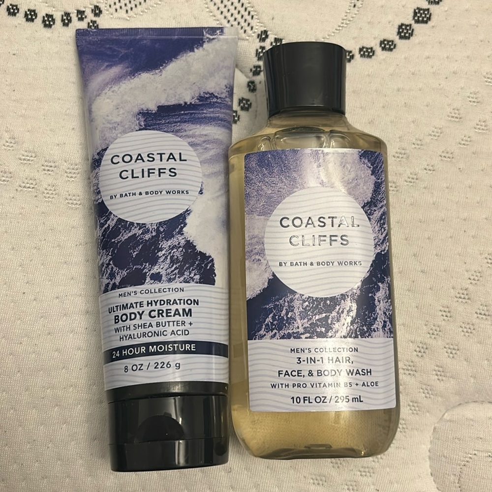 Bath and body works men’s collection coastal cliffs body cream and 3 in 1